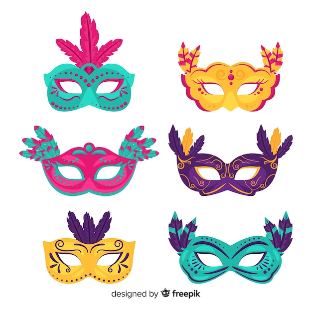 Vector gratuito colección de máscaras de carnaval