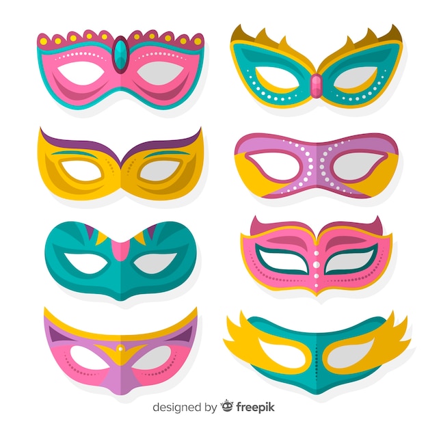 Vector gratuito colección de máscaras de carnaval