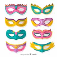 Vector gratuito colección de máscaras de carnaval