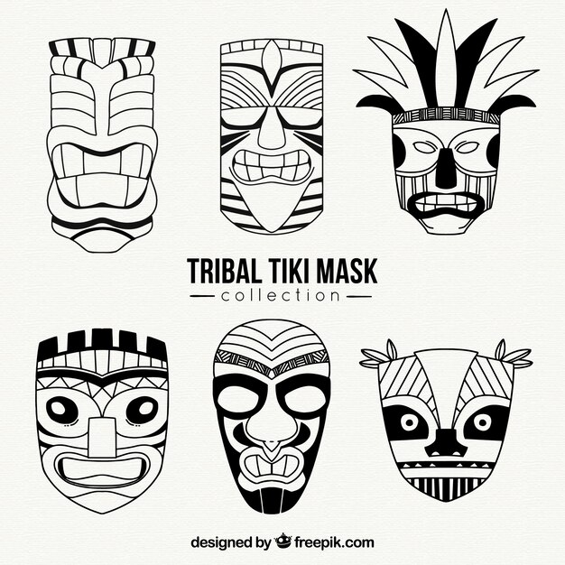 Colección máscaras tribales de tiki