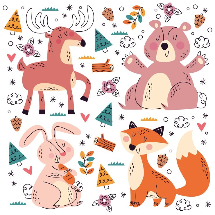 Vector gratuito colección mascotas doodle dibujados a mano
