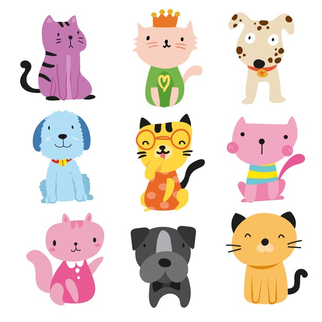 Colección de mascotas monas