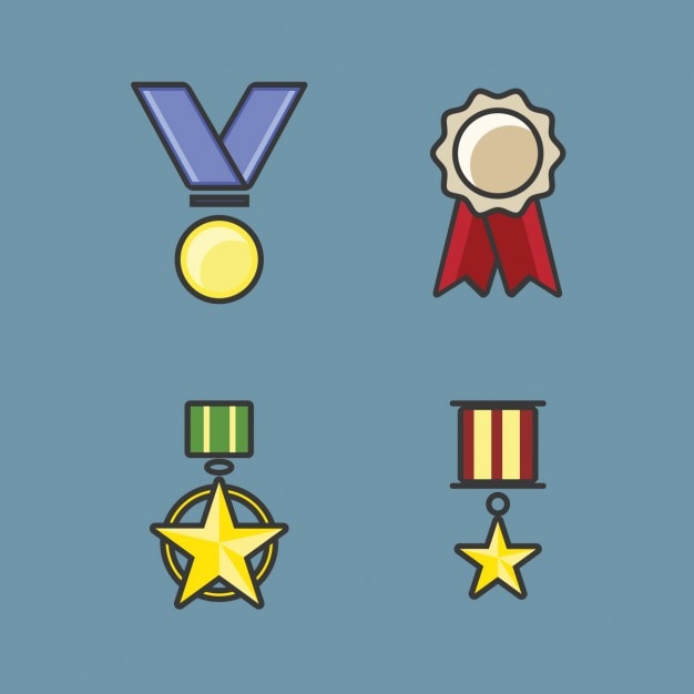 Vector gratuito colección de medallas a color