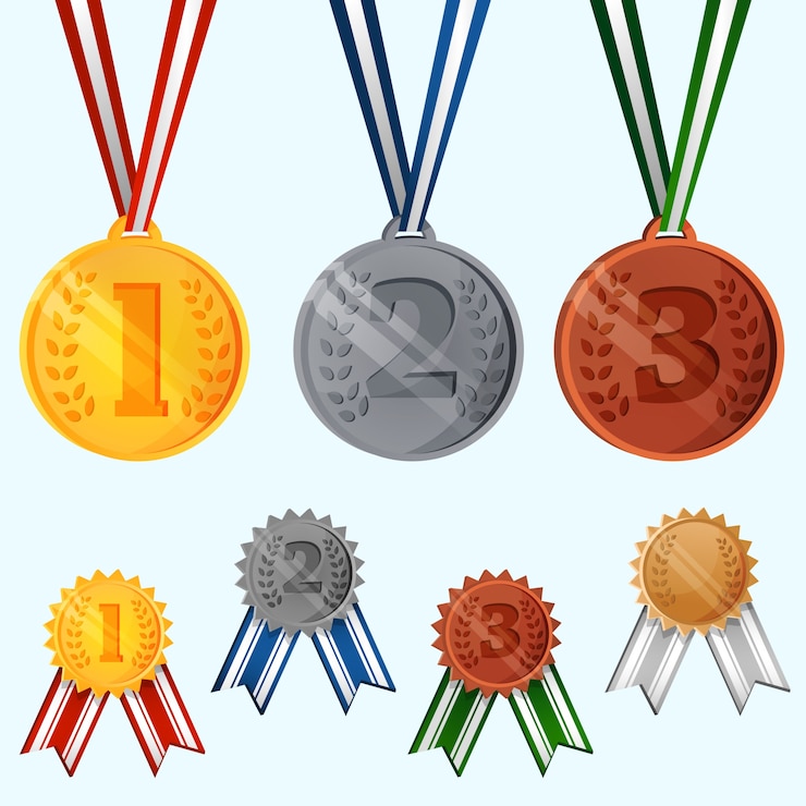 Vector gratuito colección de medallas fantásticas