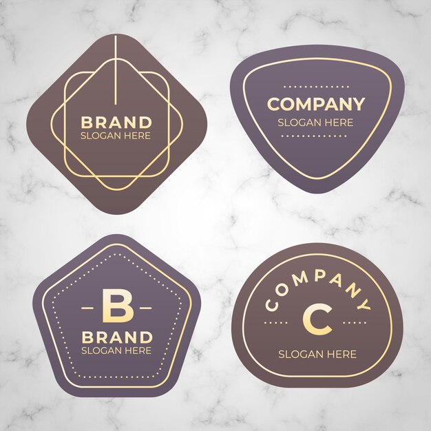Colección mínima de logotipos sobre mármol