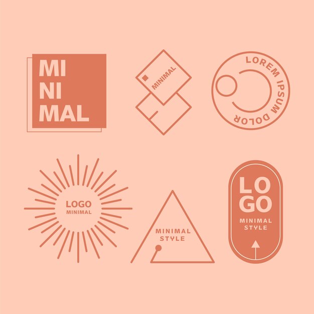 Colección minimalista de elementos del logotipo en dos colores.
