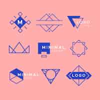 Vector gratuito colección minimalista de elementos del logotipo en dos colores.