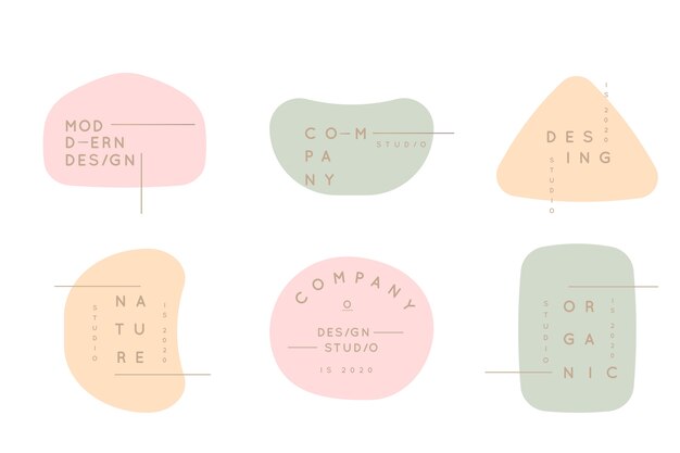 Colección minimalista de logotipos con colores pastel