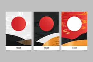 Vector gratuito colección minimalista de portadas japonesas