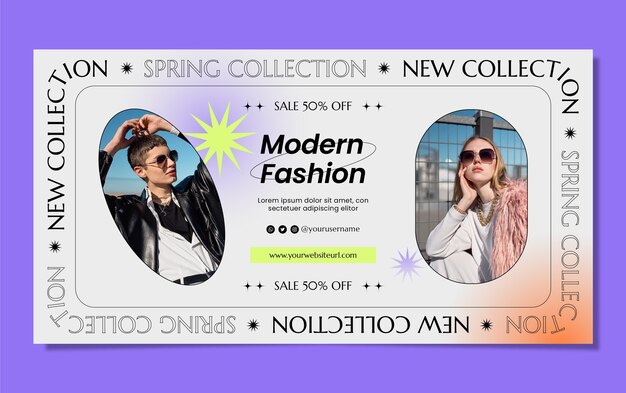 Colección de moda de diseño plano publicación de facebook