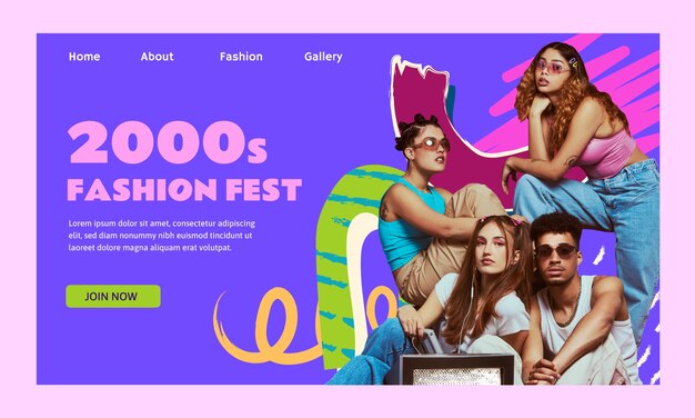 Colección de moda y plantilla de página de destino de estilo