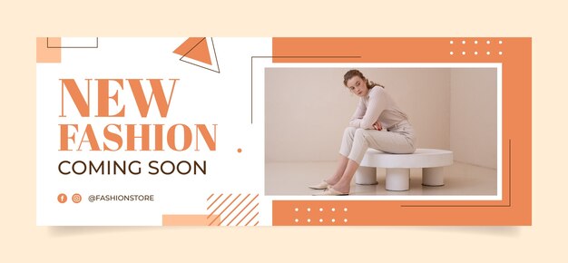 Colección de moda y plantilla de portada de redes sociales de estilo