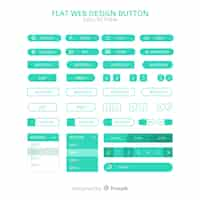 Vector gratuito colección moderna de botones para diseño web con diseño plano