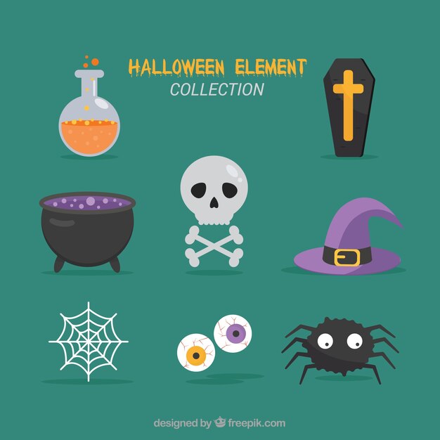 Colección moderna de elementos de halloween