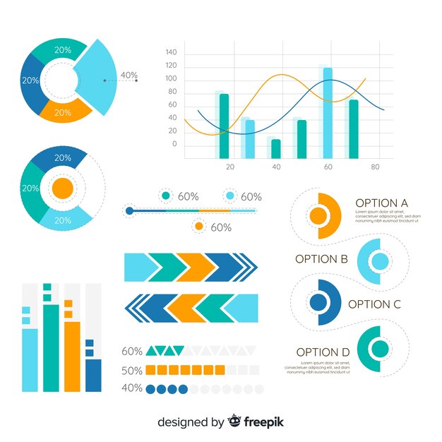 Colección moderna de elementos de infografía con diseño plano