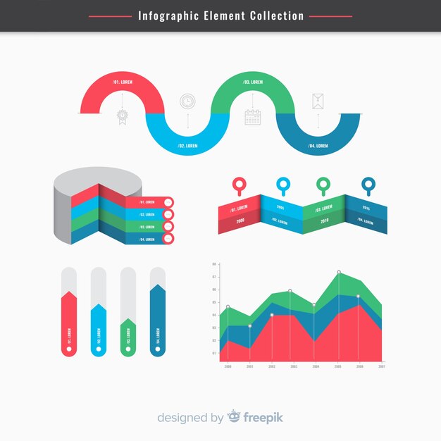 Colección moderna de elementos de infografía con diseño plano