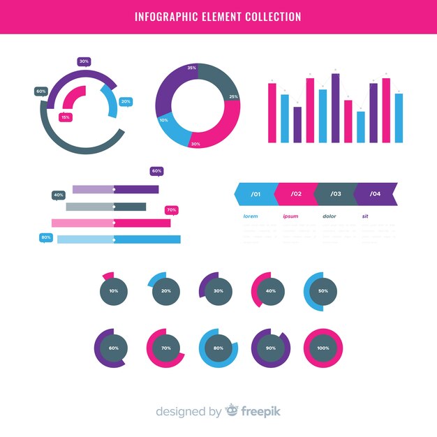 Colección moderna de elementos de infografía con diseño plano