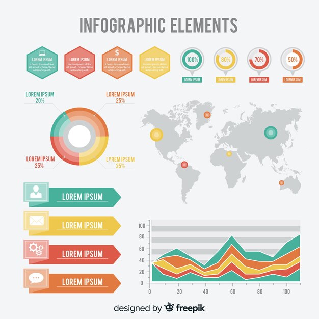 Colección moderna de elementos de infografía con diseño plano