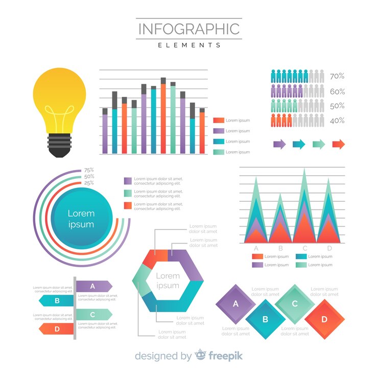 Vector gratuito colección moderna de elementos de infografía con estilo de degradado