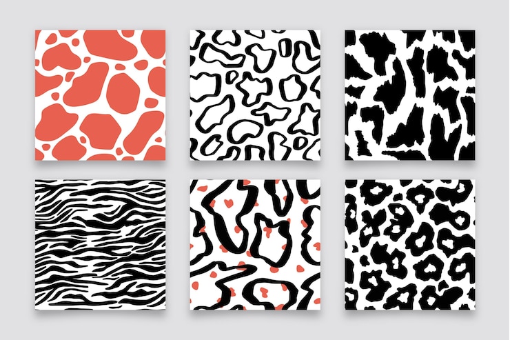 Vector gratuito colección moderna de estampados de animales