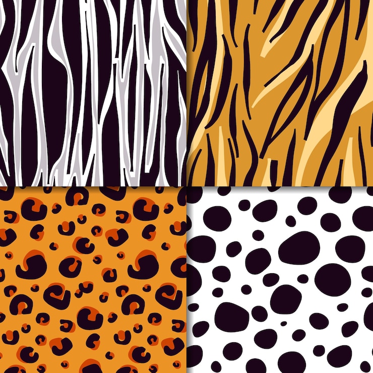 Vector gratuito colección moderna de estampados de animales