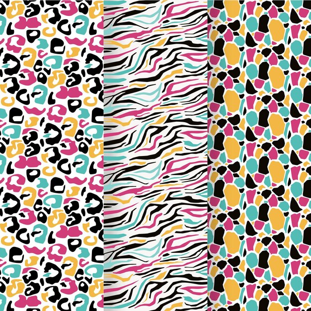 Colección moderna de estampados de animales