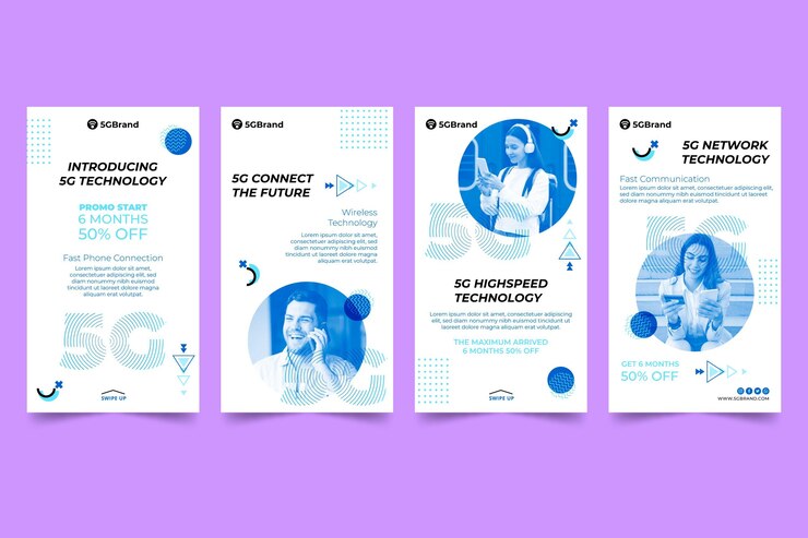 Vector gratuito colección moderna de historias de instagram 5g