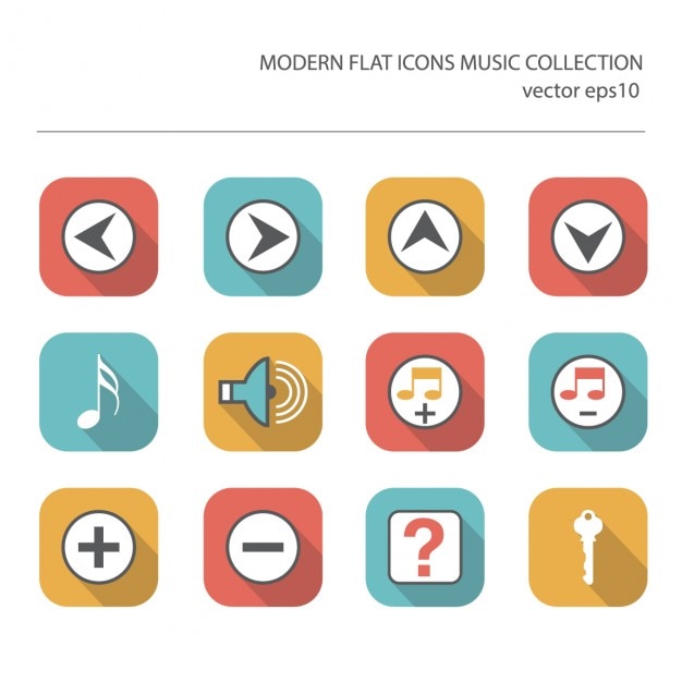 Colección moderna de iconos musicales