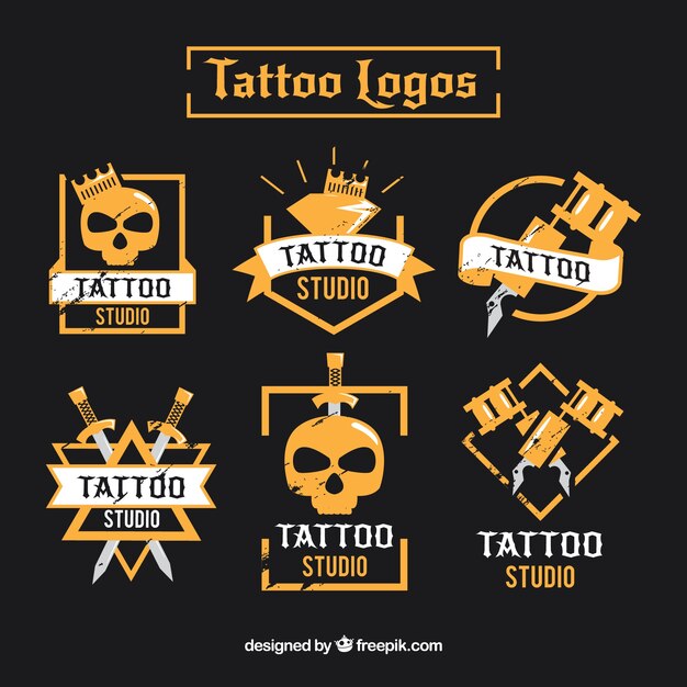 Colección moderna de logos de tatuajes 