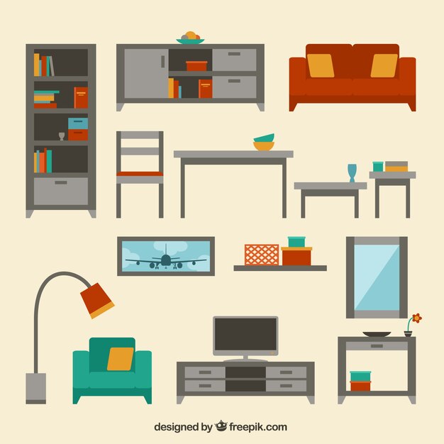 Colección moderna de muebles de hogar