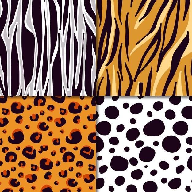 Colección moderna de patrones de estampado de animales