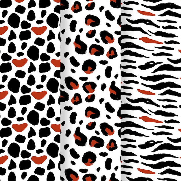 Colección moderna de patrones de estampado de animales