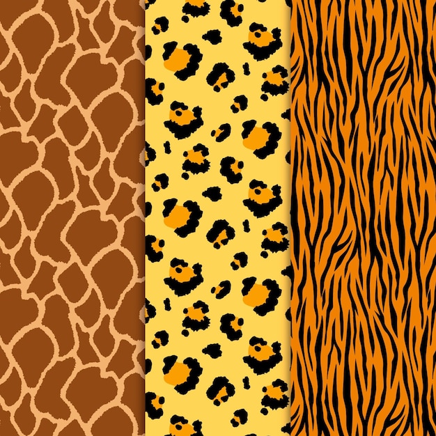 Colección moderna de patrones de estampado de animales