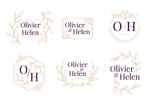 Colección de monogramas de boda Elgant