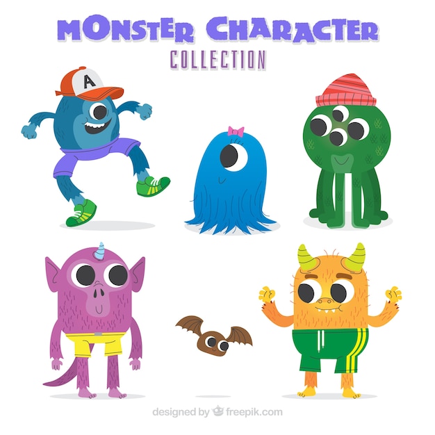 Colección de monstruos coloridos