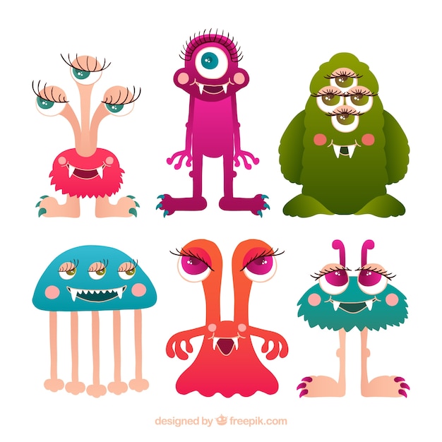 Colección de monstruos coloridos