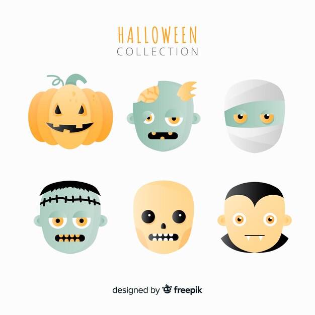 Colección monstruos halloween