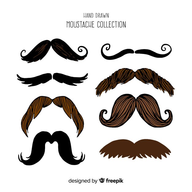 Colección movember bigotes dibujados a mano