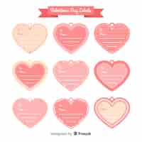 Vector gratuito colección muestra etiquetas san valentín