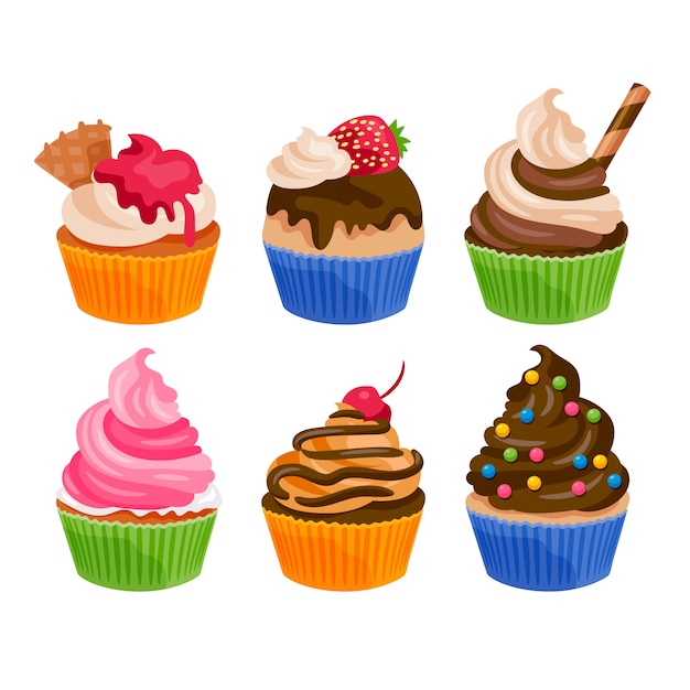 Vector gratuito colección muffin