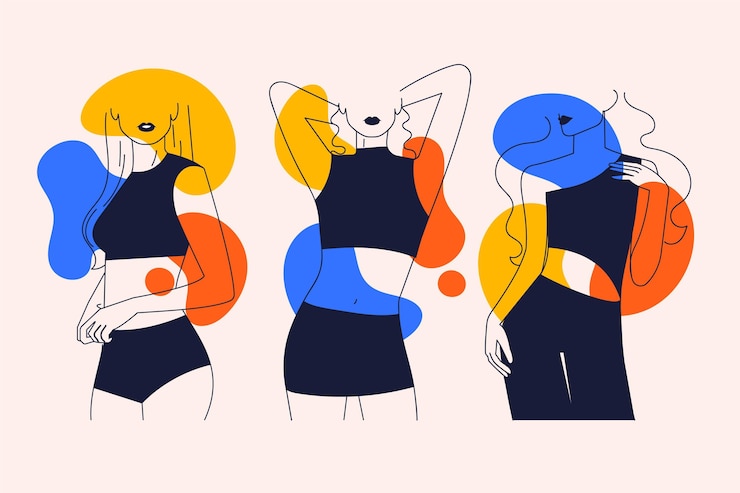 Vector gratuito colección de mujeres en un elegante estilo de arte lineal