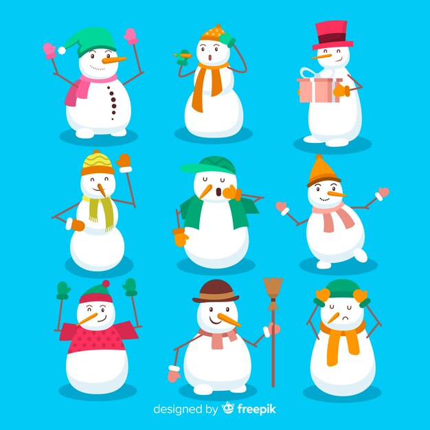 Colección de muñecos de nieve