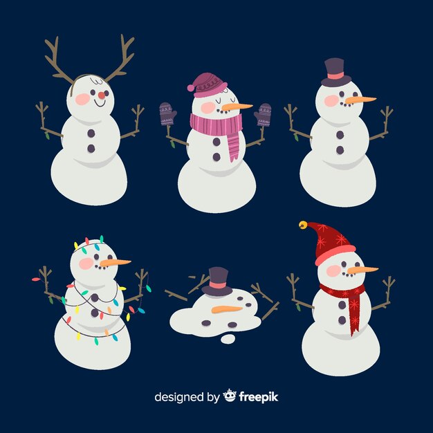 Colección de muñecos de nieve