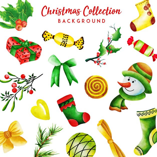 Colección de Navidad en acuarela