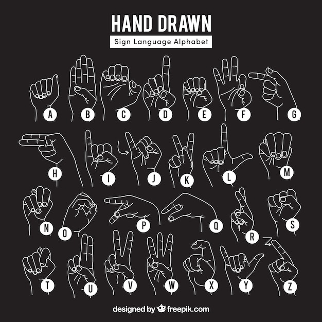 Vector gratuito colección negra de gestos de mano