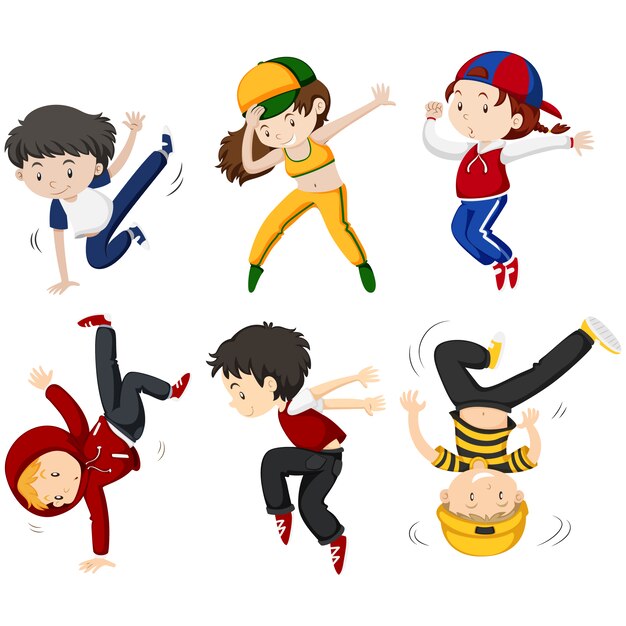 Colección de niños bailando