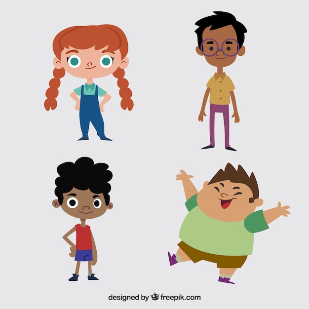 Vector gratuito colección de niños bonitos