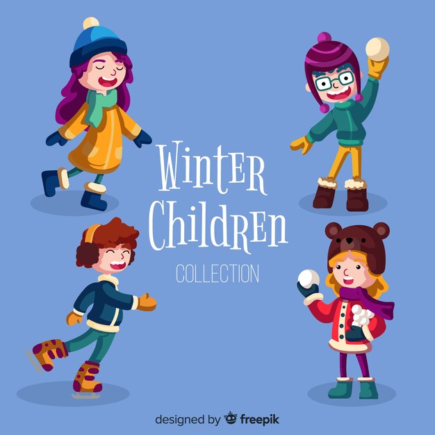 Colección de niños de invierno 