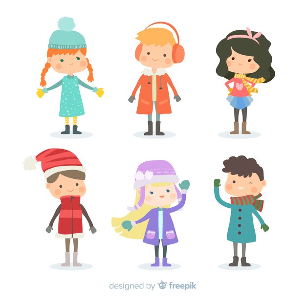 Colección de niños de invierno 