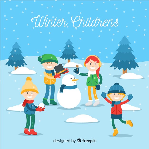 Colección de niños de invierno